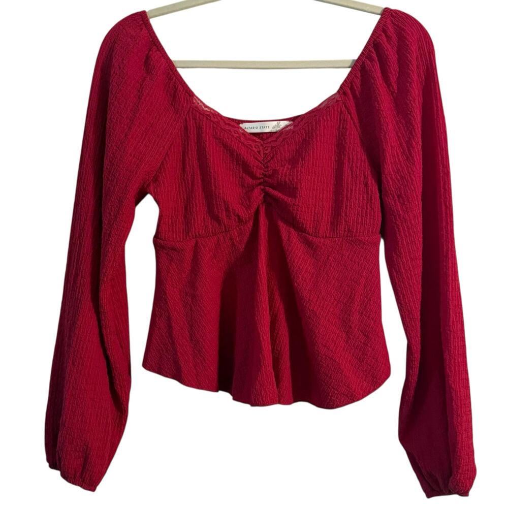 Altar'd State Adley Cinched Babydoll Top Small